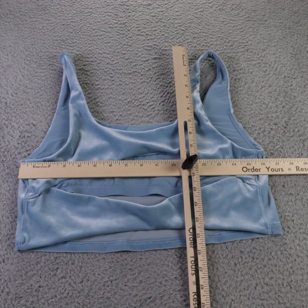 Athleta Cropped Tank Top Womens XL Blue Velvet Back Cut Out Athletic Yoga - Picture 6 of 6